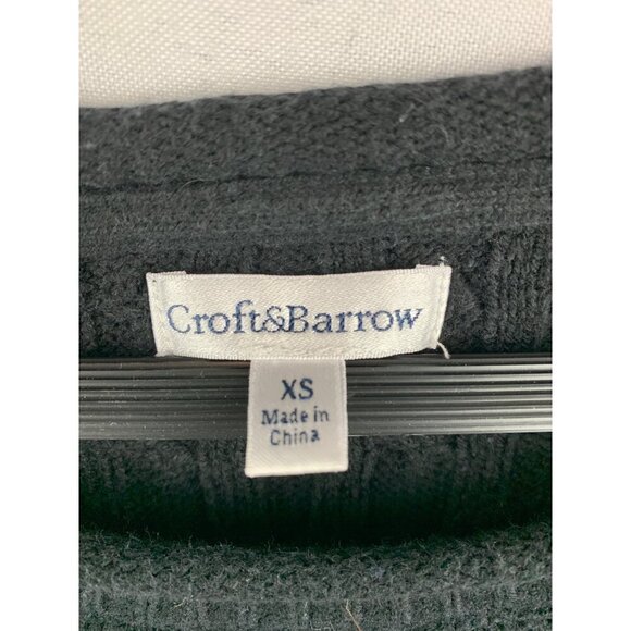 Croft & Barrow Womens Cable Knit Color Block Sweater XS - Picture 3 of 5